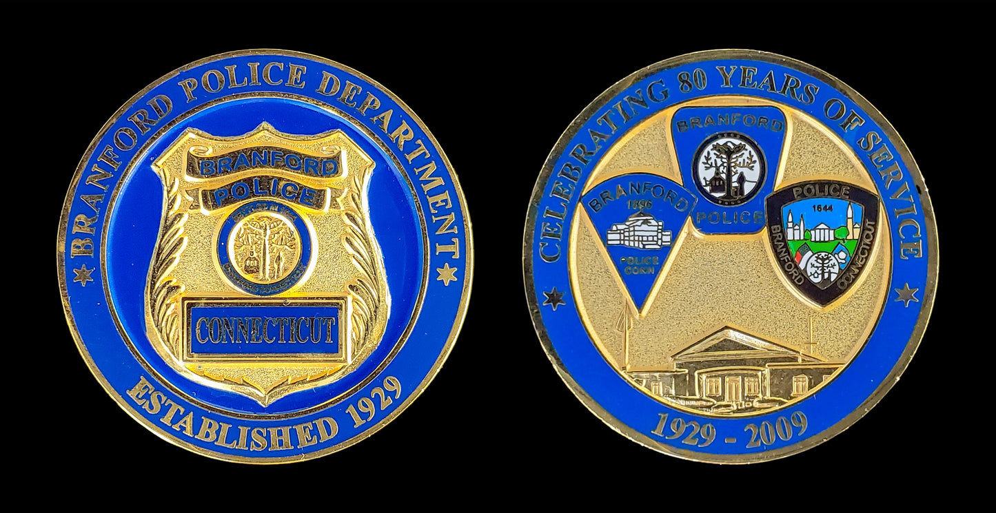 Connecticut - Branford Connecticut Police Dept. - 80th Anniversary Coin - Branford CT Police Department