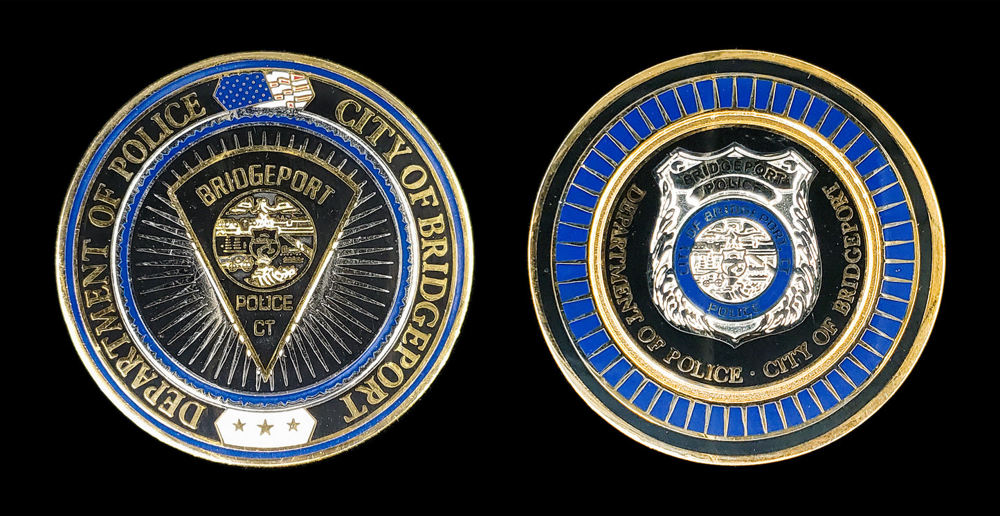 Connecticut - Bridgeport Police Department City Badge / Seal Challenge Coin - Bridgeport CT Police Department