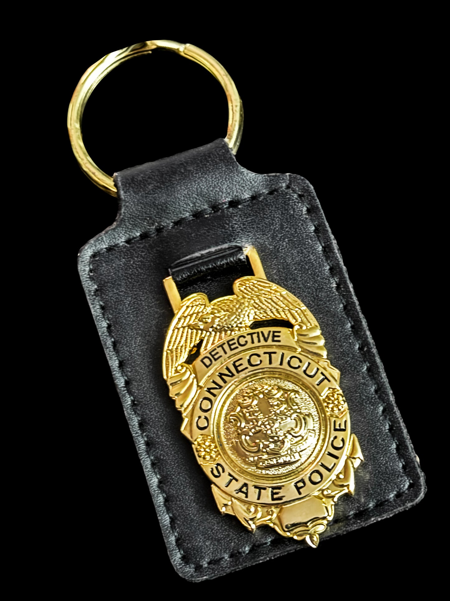 Connecticut - Connecticut State Police Leather Keychain