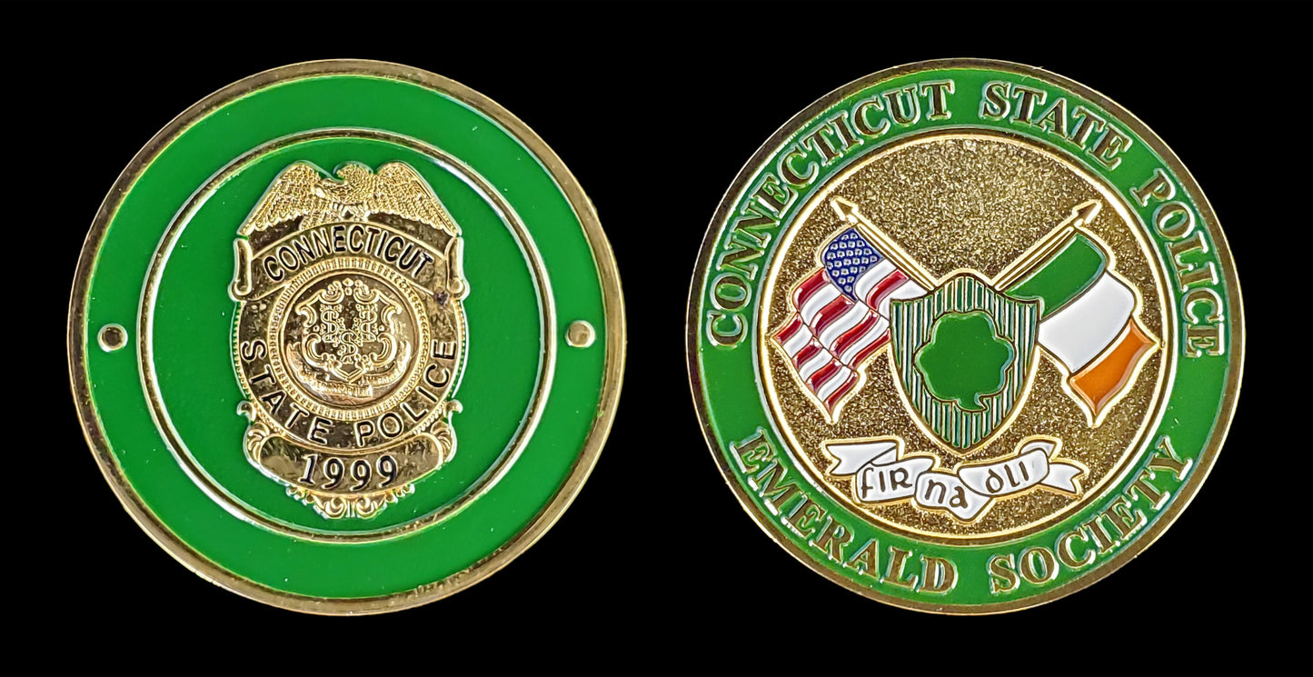 Connecticut - Connecticut State Police - Emerald Society Challenge Coin - Connecticut State Police