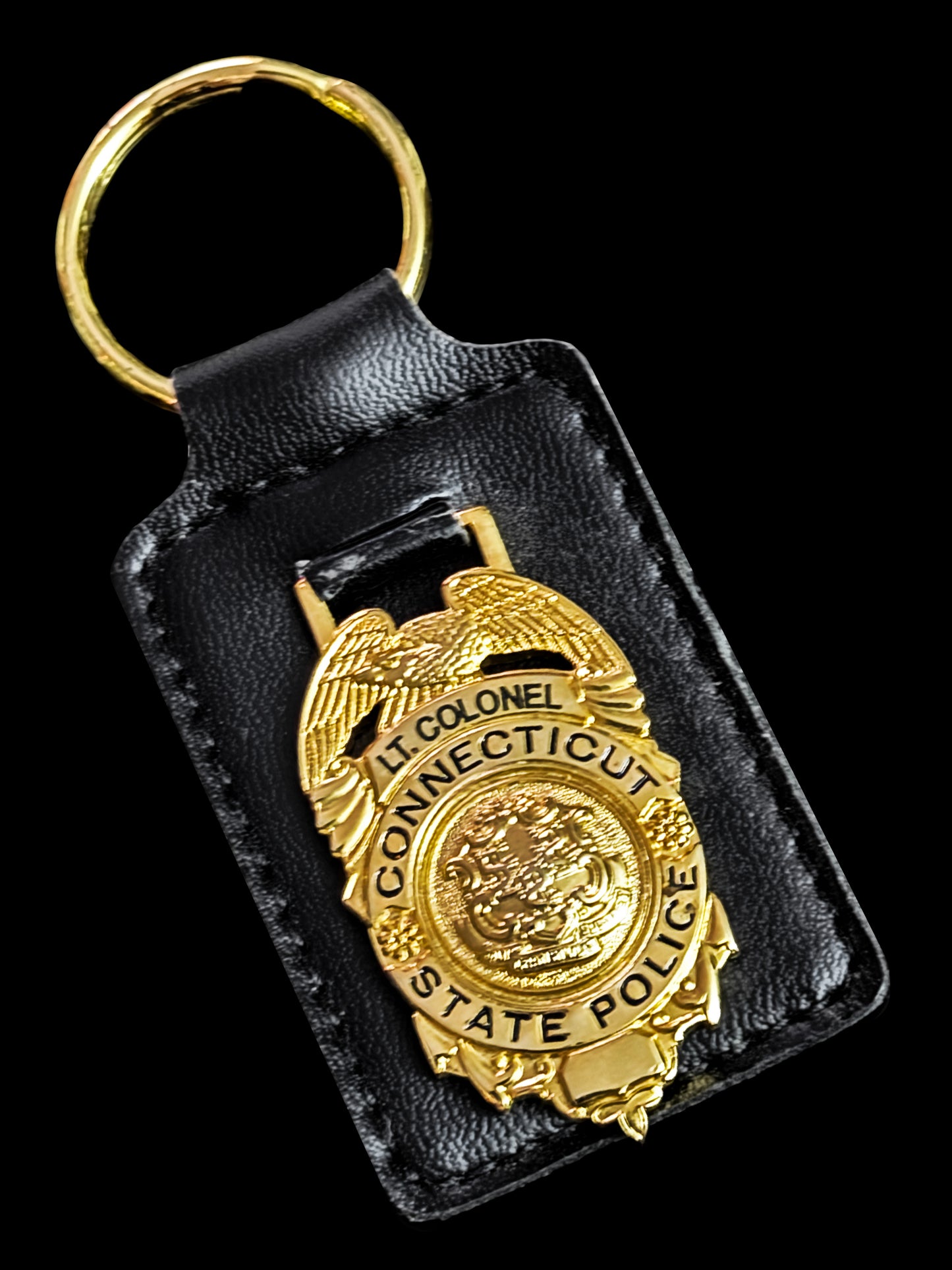 Connecticut - Connecticut State Police Leather Keychain