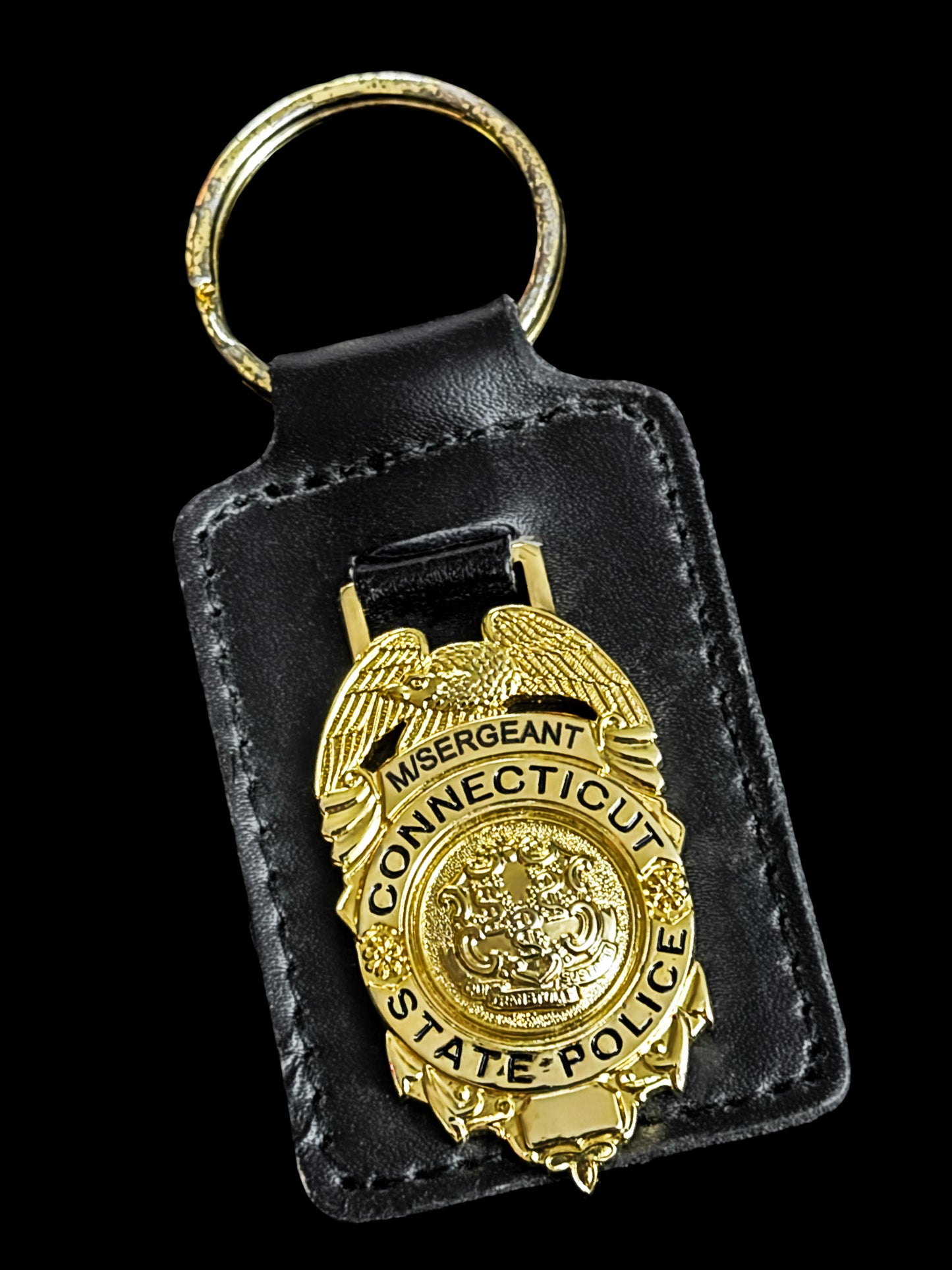 Connecticut - Connecticut State Police Leather Keychain