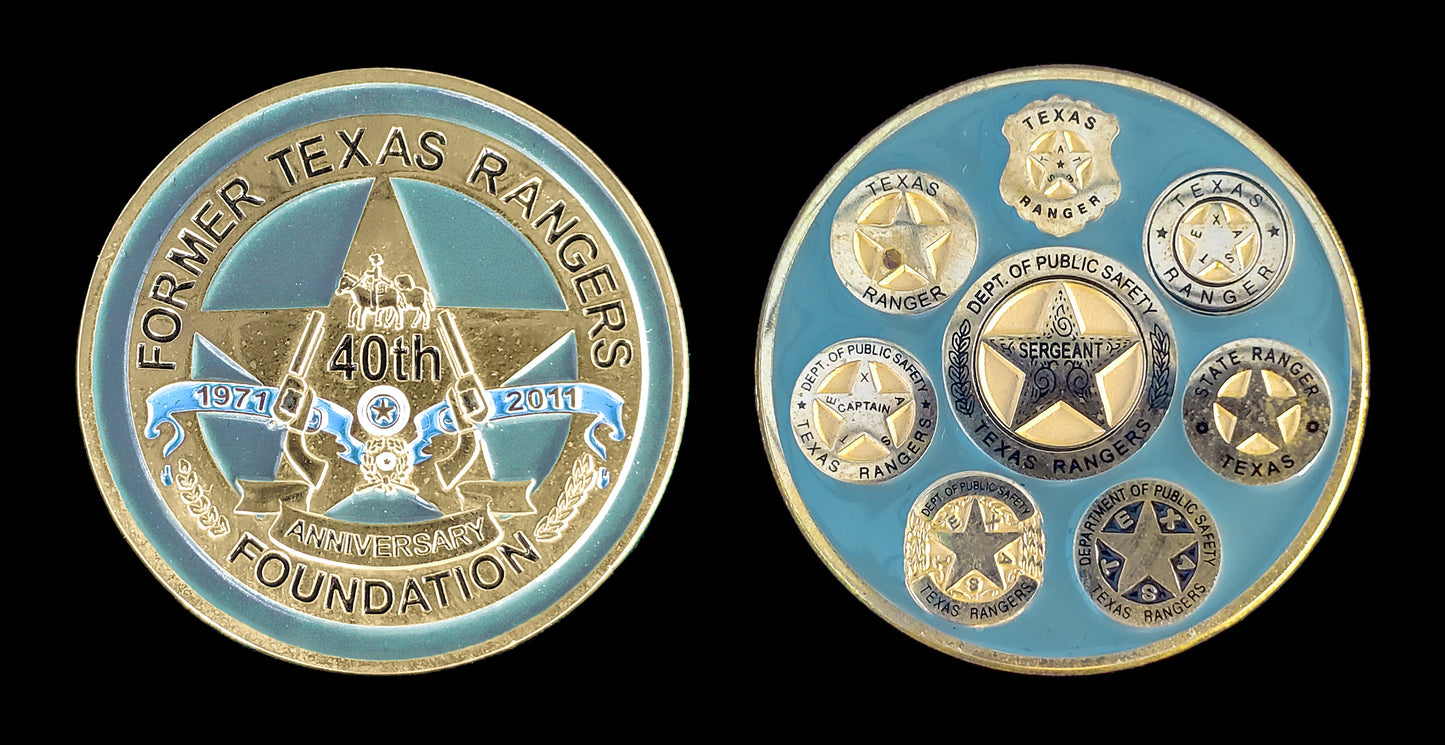 Texas - Texas Rangers - 40th Anniversary Challenge Coin - Former Texas Rangers Foundation
