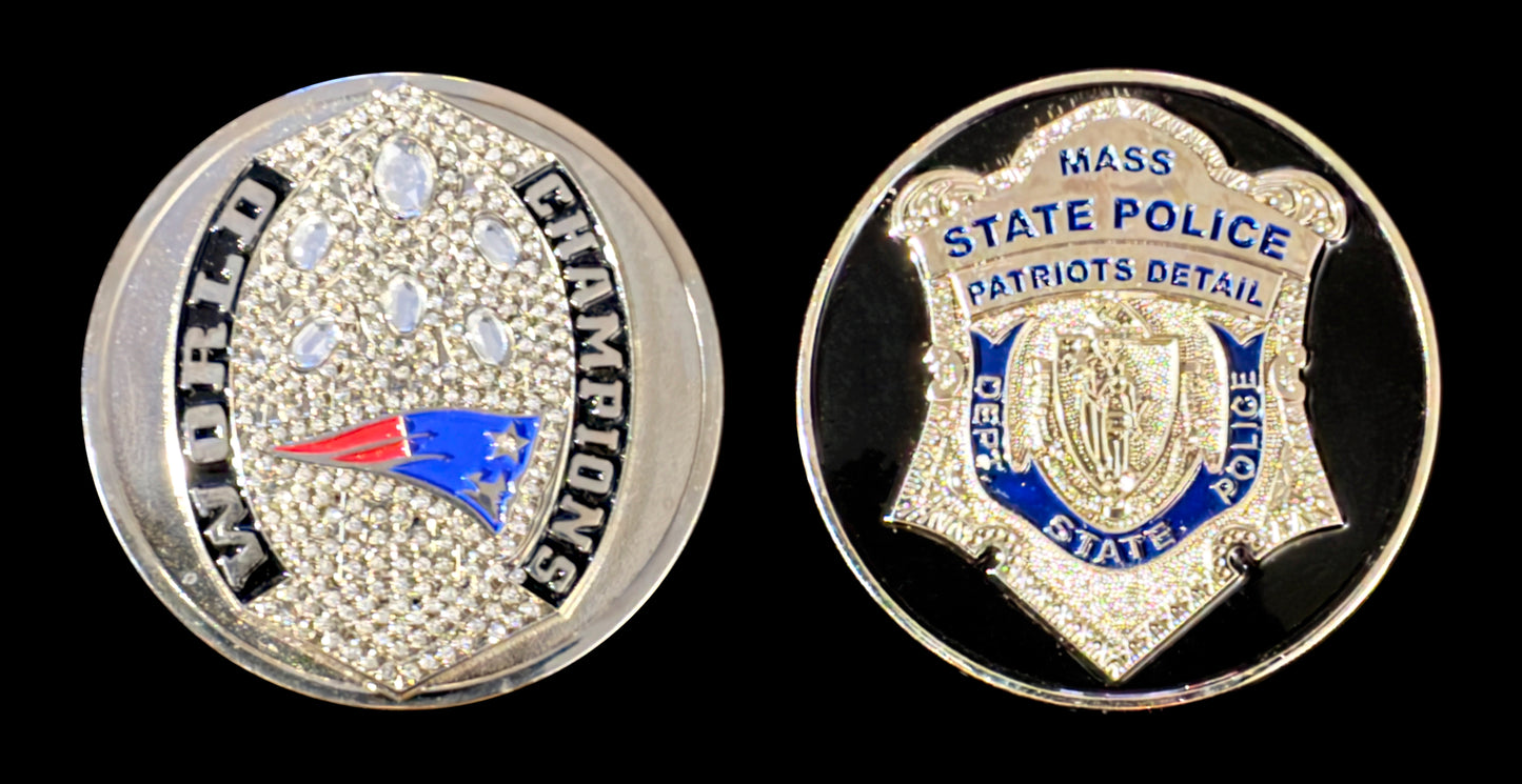 Massachusetts- Mass. State Police - Tribute- Patriots Detail Challenge Coin - Massachusetts State Police