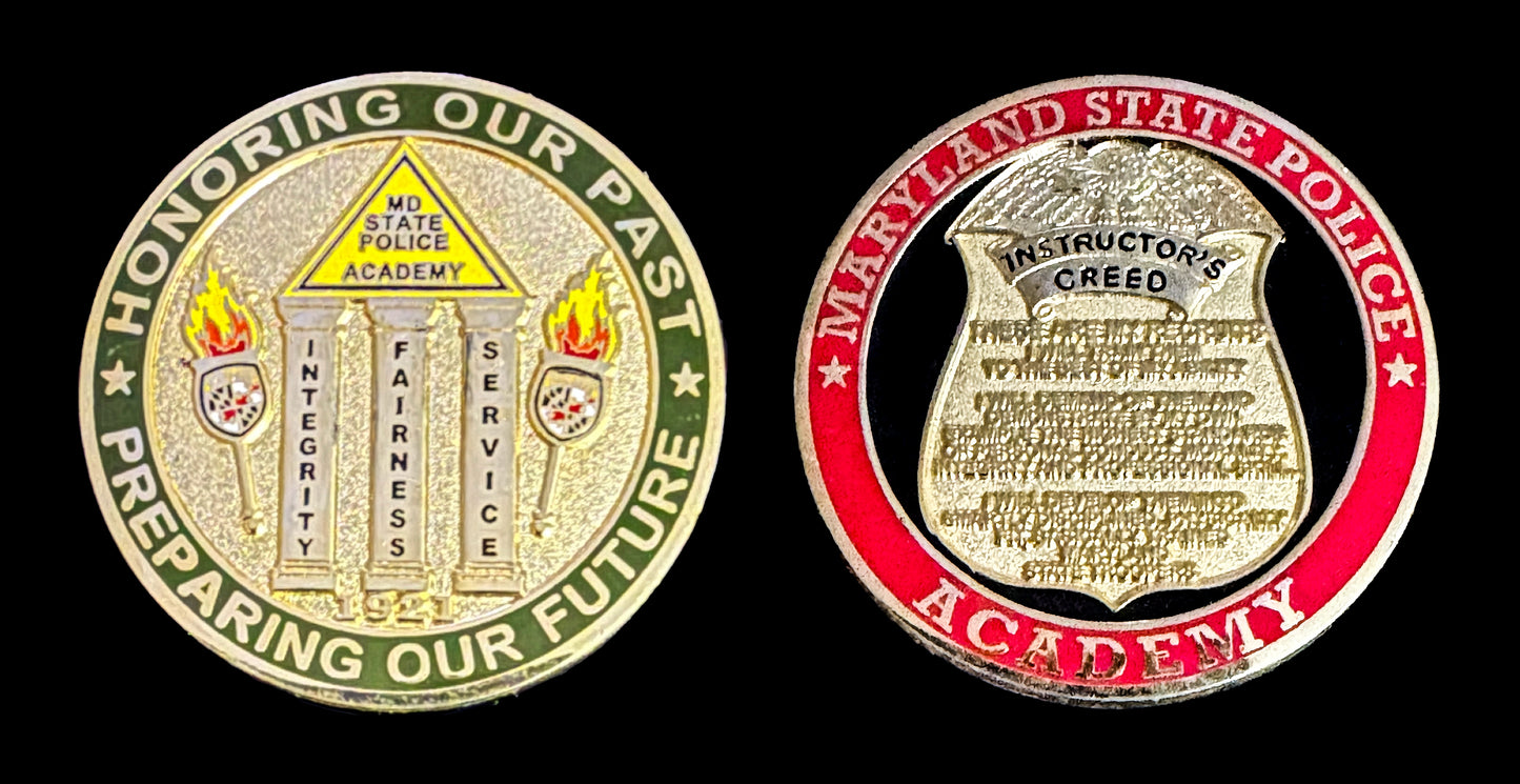 Maryland - Maryland State Police Instructor's Creed Coin - Maryland State Police Academy