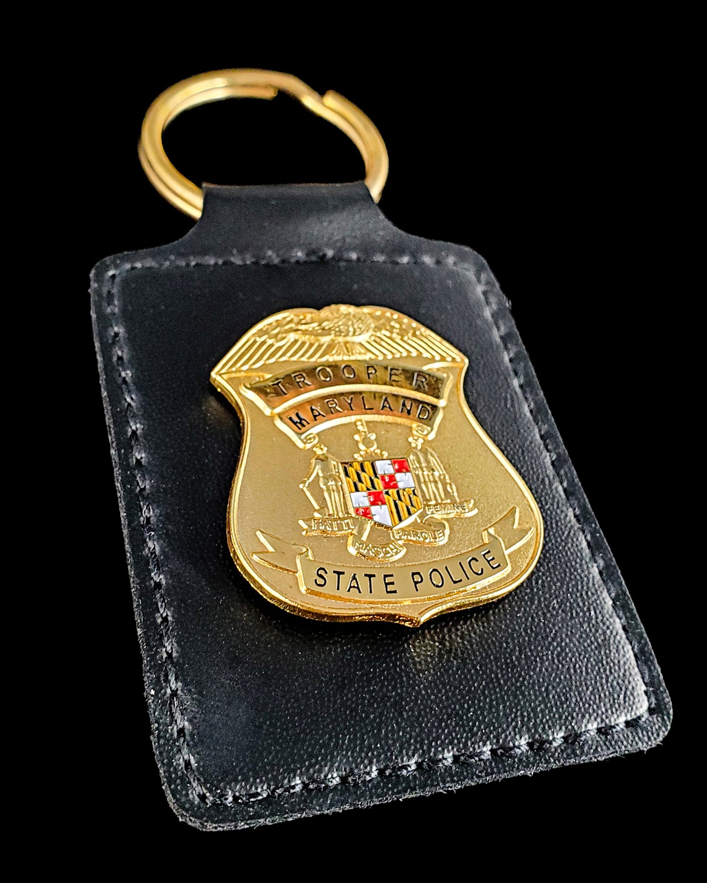 Maryland - Maryland State Police - Trooper Leather Keychain