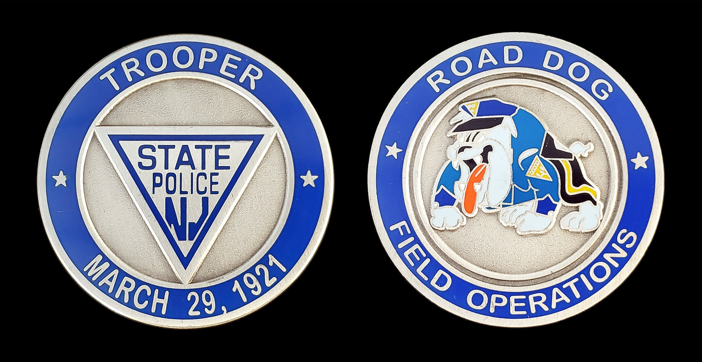 New Jersey - NJSP - Road Dog Field Operations Coin - New Jersey State Police