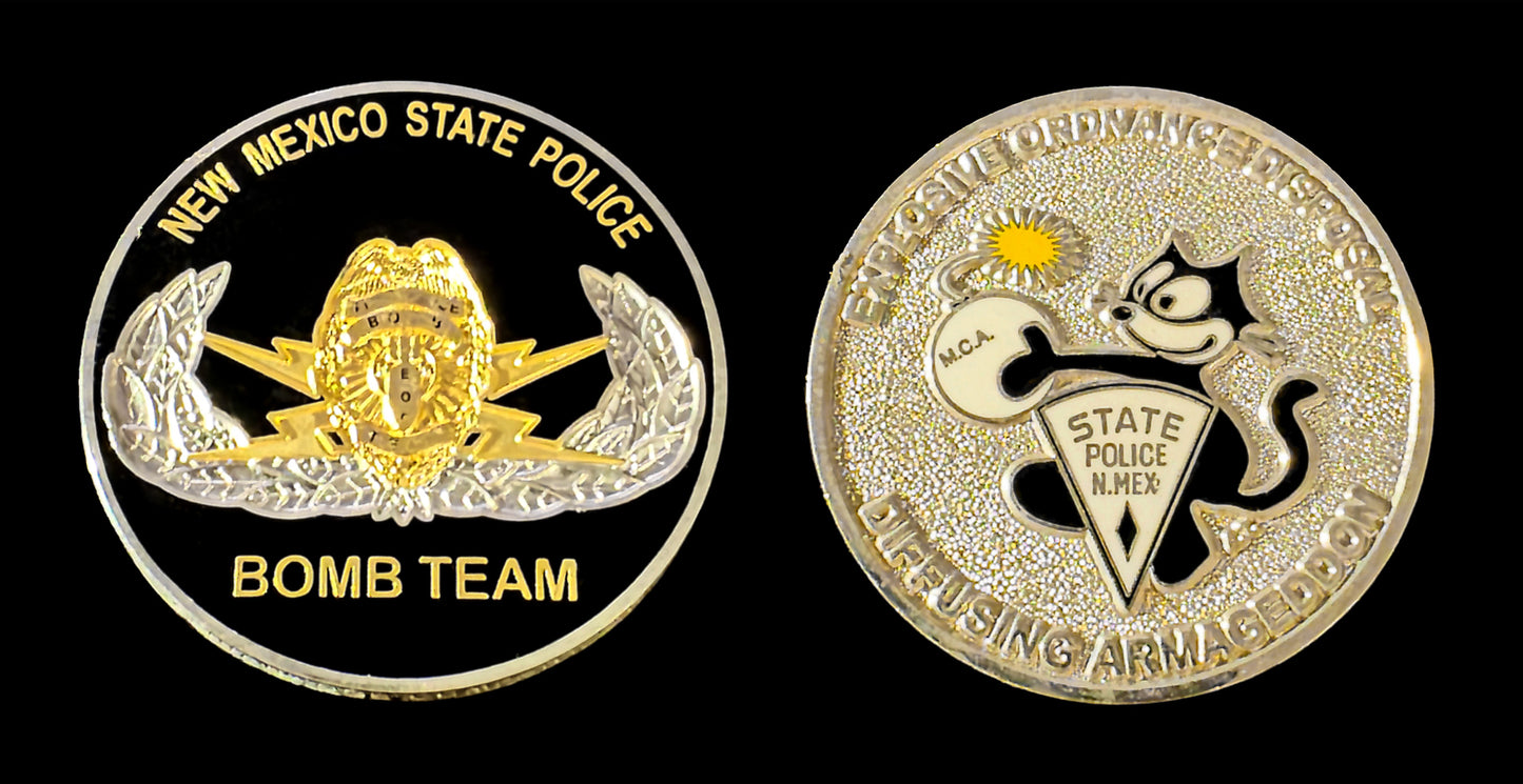 New Mexico - NMSP - Defusing Armageddon Bomb Team Challenge Coin - New Mexico State Police