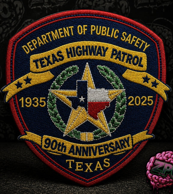 TEXAS HIGHWAY PATROL 90th ANNIVERSARY PATCH VELCRO BACKING