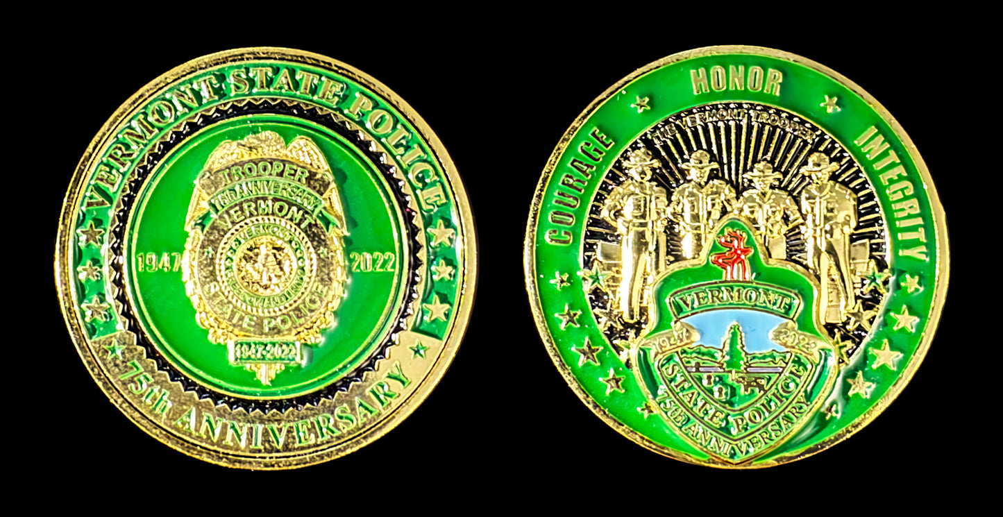 Vermont - Vermont State Police - 75th Anniversary Coin - Vermont State Police