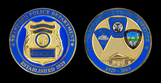 Connecticut - Branford Connecticut Police Dept. -  80th Anniversary Coin - Branford CT Police Department