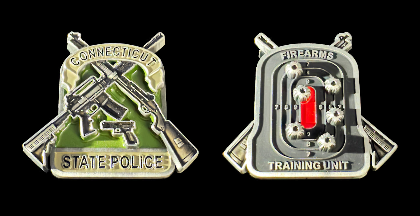 Connecticut - Connecticut State Police Range - Firearms Training Unit Challenge Coin -Token - Connecticut State Police