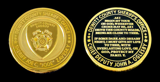 Texas - Dewitt Texas Officer's Prayer Challenge Coin - DeWitt County Sheriff's Office