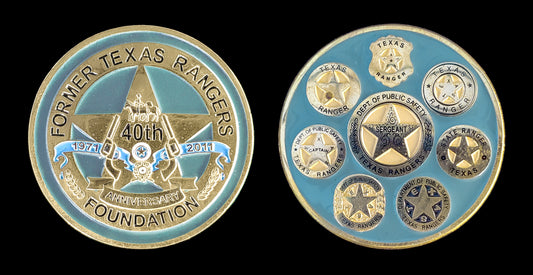 Texas - Texas Rangers - 40th Anniversary Challenge Coin - Former Texas Rangers Foundation