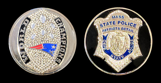Massachusetts- Mass. State Police - Tribute-  Patriots Detail Challenge Coin - Massachusetts State Police