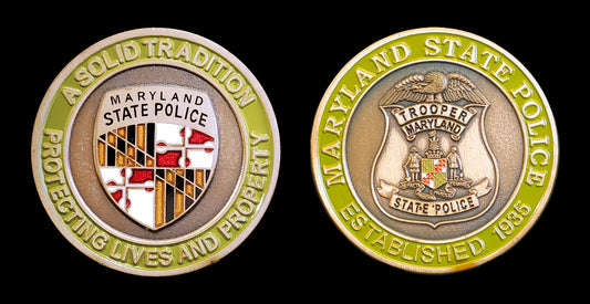 Maryland - Maryland State Police 1st Issue 2D Badge Challenge Coin