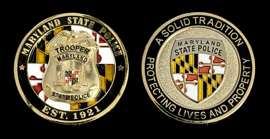 Maryland - Maryland State Police 3D Challenge Coin - Maryland State Police