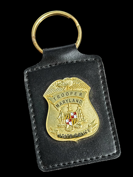 Maryland - Maryland State Police - Trooper Leather Keychain