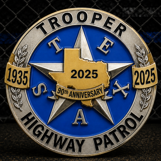 90th ANNIVERSARY TEXAS HIGHWAY PATROL CHALLENGE COIN