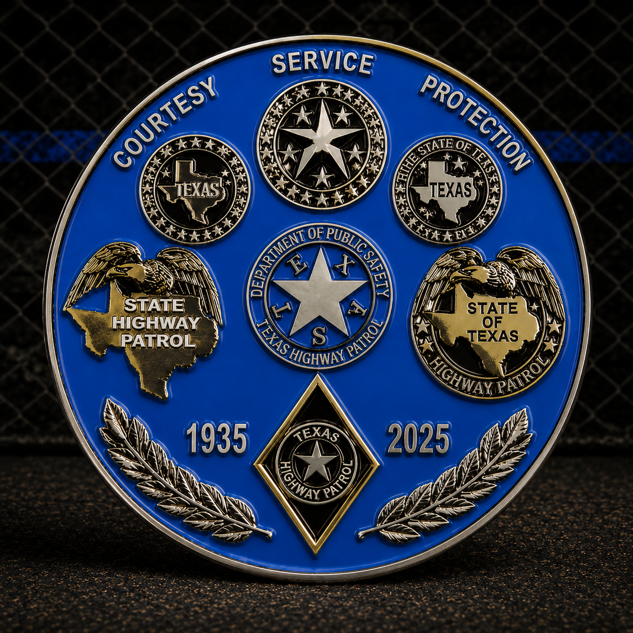 90th ANNIVERSARY TEXAS HIGHWAY PATROL CHALLENGE COIN