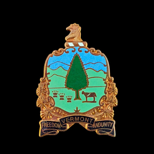 Vermont - Vermont State Police Collar Ornament - Enameled Seal Badge