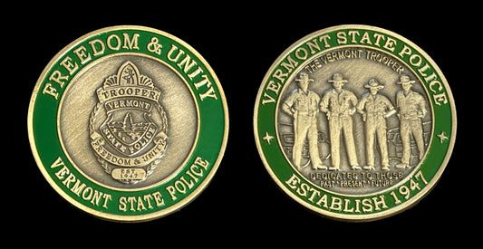 Vermont - Vermont State Police " Past Present & Future " Challenge Coin - Vermont State Police